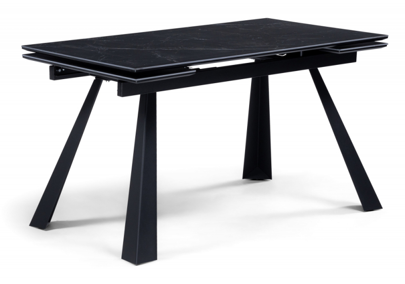 Керамический стол Маунт 140x80 черный мрамор / черный (80x77). 